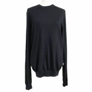 Frank AND OAK MEN'S 100% MERINO WOOL BLACK CREW NECK KNITTED SWEATER - M